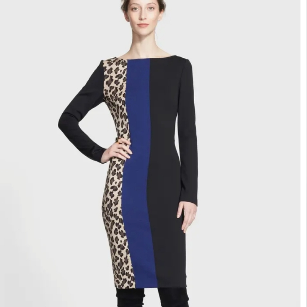 St. John Collection Colorblock Milano Knit Dress
